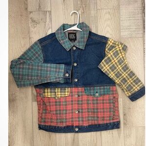 Urban Outfitters BDG Plaid Denim Jacket Large Women’s  Button Up Multi-color